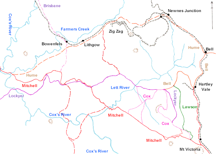 Map, West Escarpment, Blue Mountains, Australia